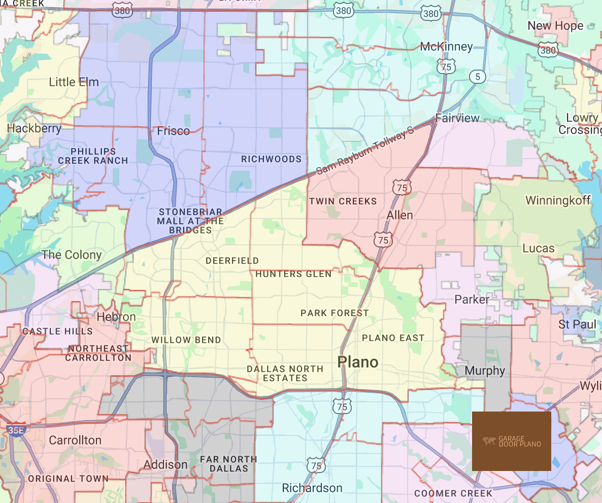 plano-texas-naer-by-cities-map